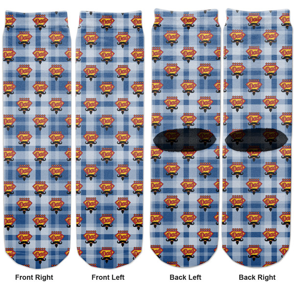 Hipster Dad Adult Crew Socks - Double Pair - Front and Back - Apvl