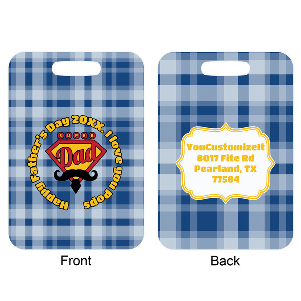 Hipster Dad Aluminum Luggage Tag (Front + Back)