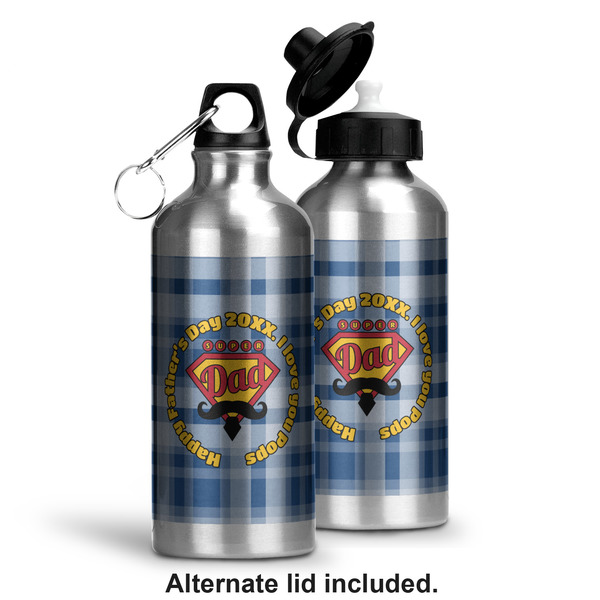 Hipster Dad Aluminum Water Bottle - Alternate lid options