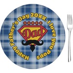 Hipster Dad Glass Appetizer / Dessert Plate 8" (Personalized)