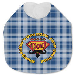 Hipster Dad Jersey Knit Baby Bib w/ Name or Text