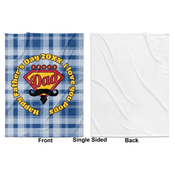 Hipster Dad Baby Blanket (Single Sided - Printed Front, White Back)