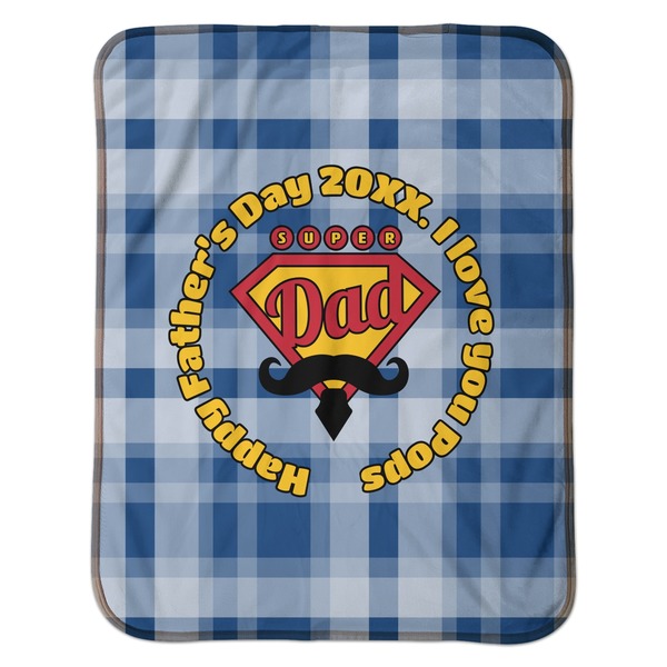Hipster Dad Baby Sherpa Blanket - Flat