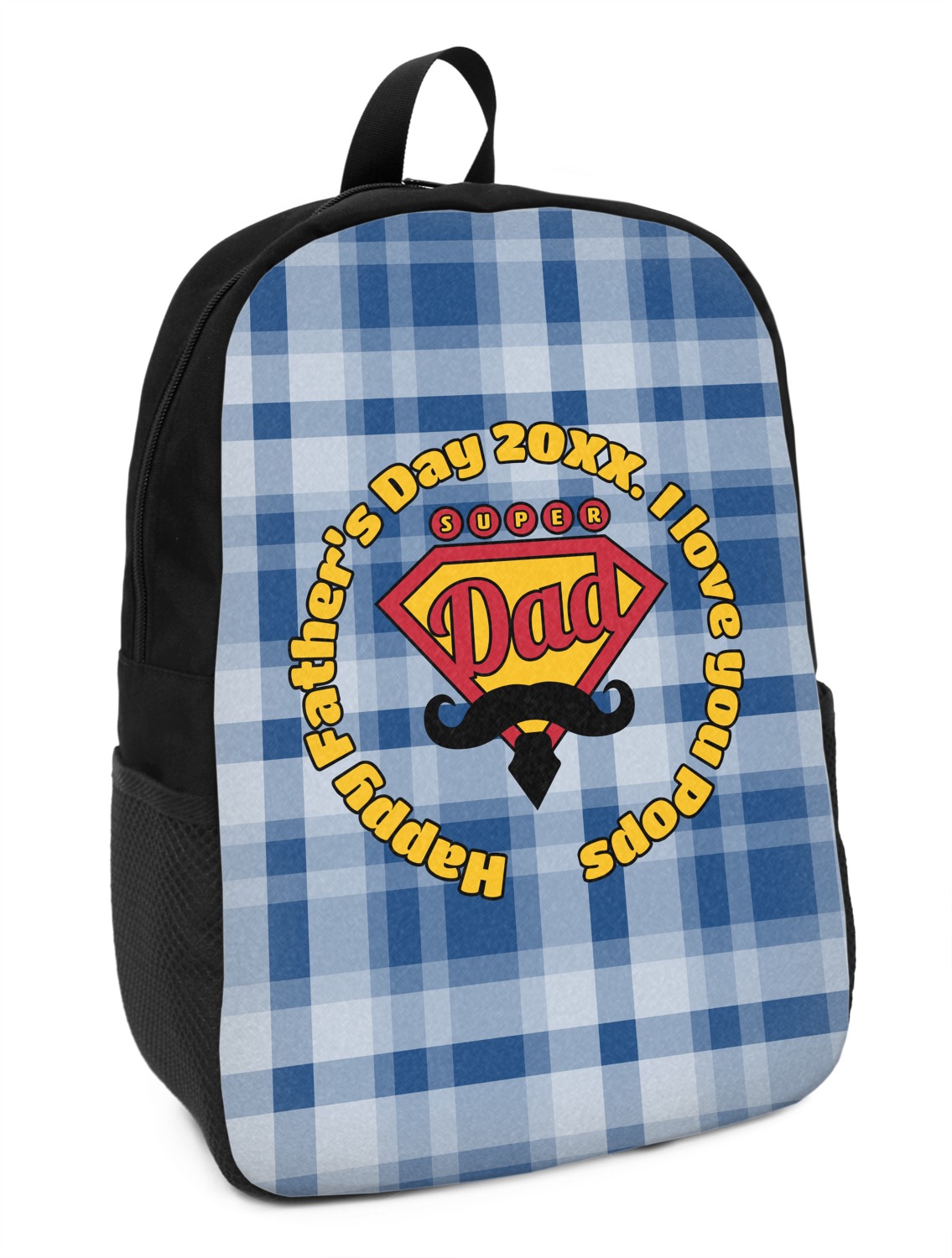 Custom Hipster Dad Kids Backpack (Personalized) YouCustomizeIt