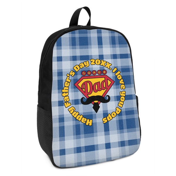 Custom Hipster Dad Kids Backpack (Personalized)