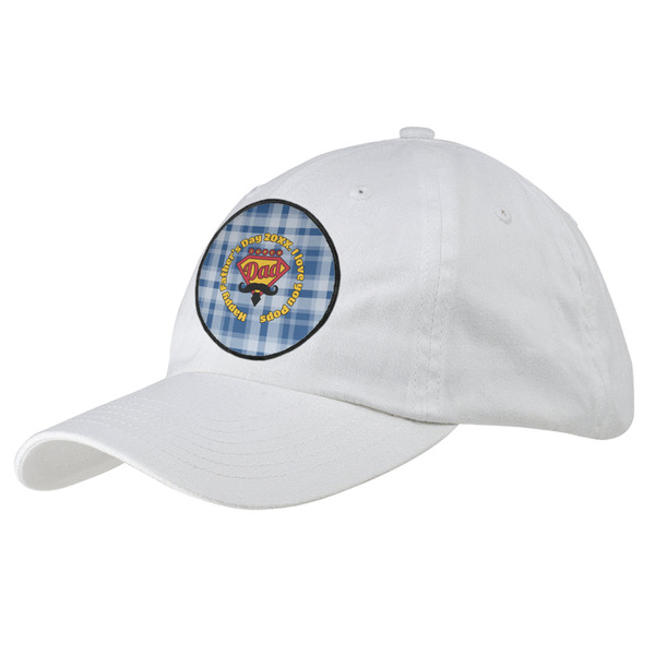 Custom Hipster Dad Baseball Cap - White (Personalized)