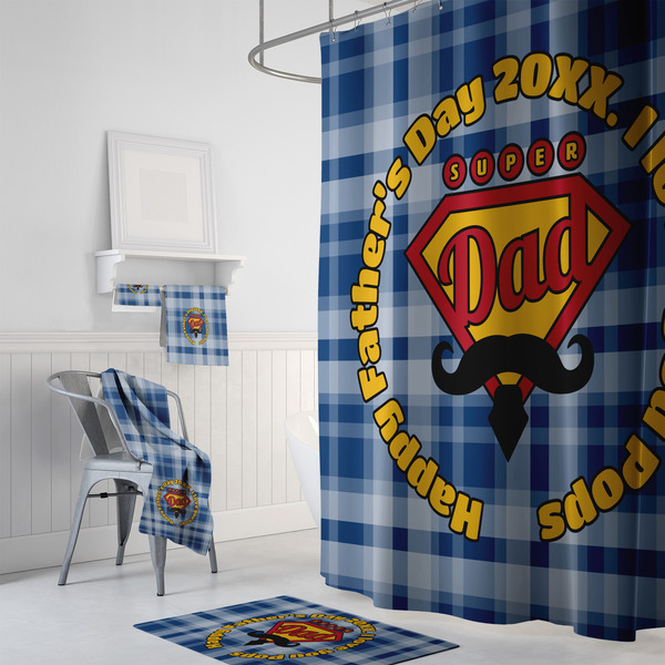 Hipster Dad Bath Towel Sets - 3-piece - In Context