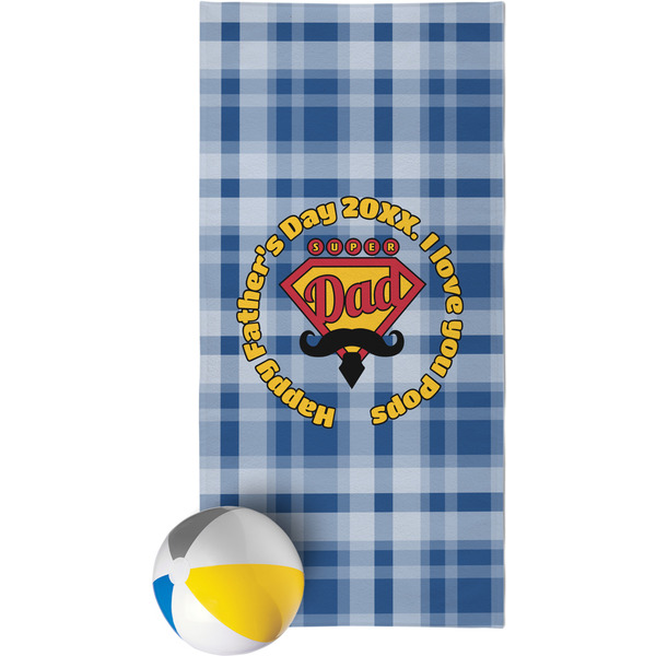 Custom Hipster Dad Beach Towel (Personalized)