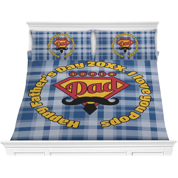 Custom Hipster Dad Comforter Set - King (Personalized)
