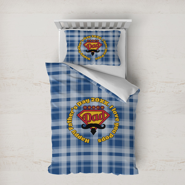 Custom Hipster Dad Duvet Cover Set - Twin XL (Personalized)
