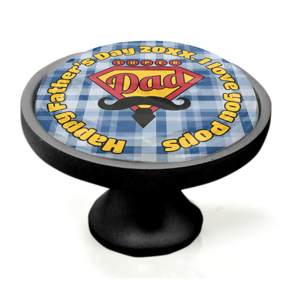 Hipster Dad Black Custom Cabinet Knob (Side)