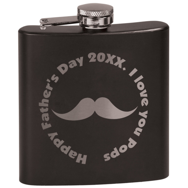 Custom Hipster Dad Black Flask Set (Personalized)