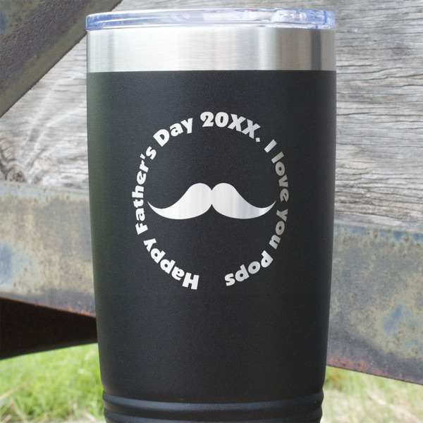 Hipster Dad Black Polar Camel Tumbler - 20oz - Close Up