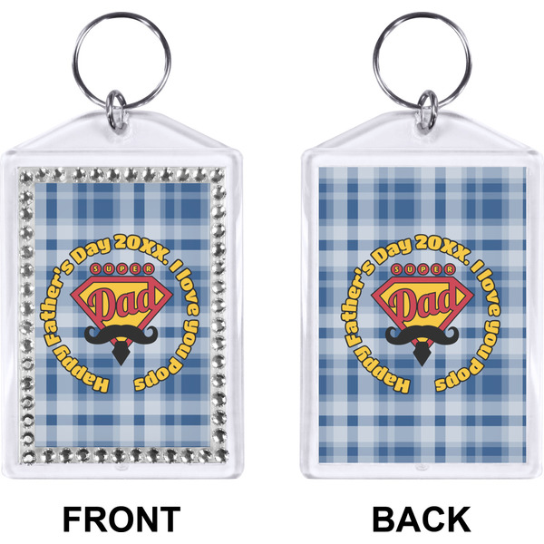 Hipster Dad Bling Keychain (Front + Back)