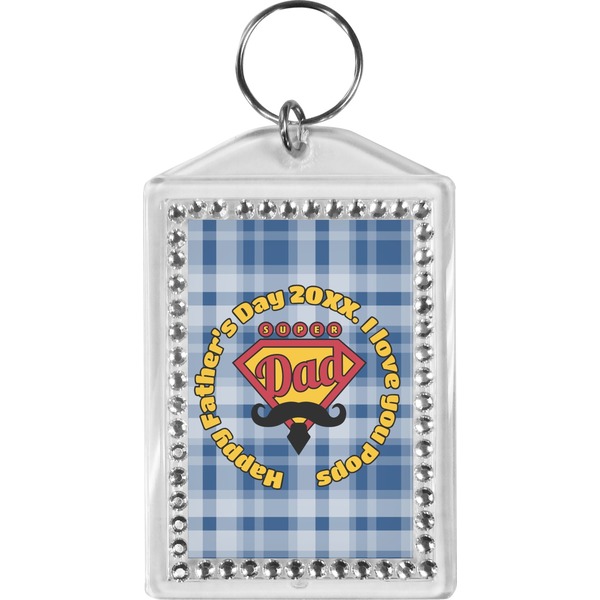 Custom Hipster Dad Bling Keychain (Personalized)