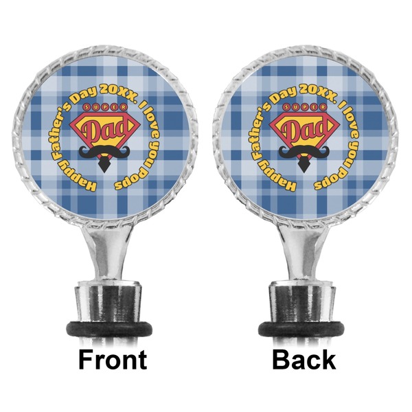 Hipster Dad Bottle Stopper - Front and Back