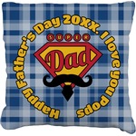 Hipster Dad Faux-Linen Throw Pillow 18" (Personalized)