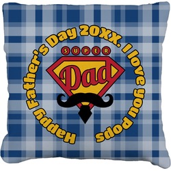 Hipster Dad Faux-Linen Throw Pillow 20" (Personalized)