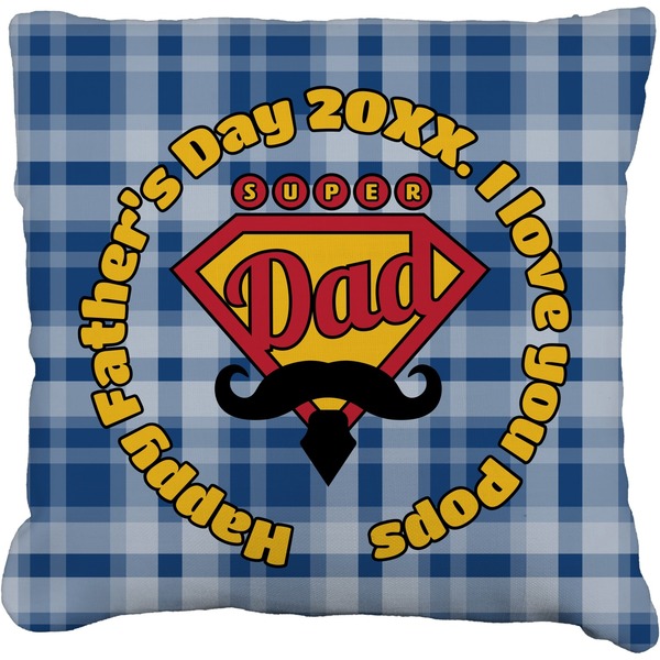 Custom Hipster Dad Faux-Linen Throw Pillow 26" (Personalized)