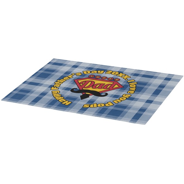 Hipster Dad Burlap Placemat (Angle View)