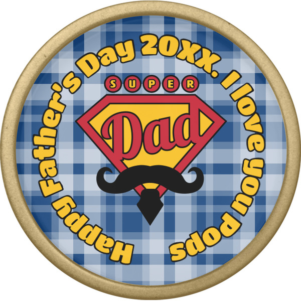 Hipster Dad Cabinet Knob - Gold - Front