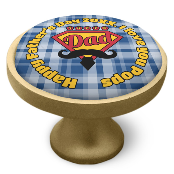 Hipster Dad Cabinet Knob - Gold - Side