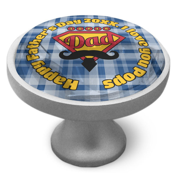 Hipster Dad Cabinet Knob - Nickel - Side