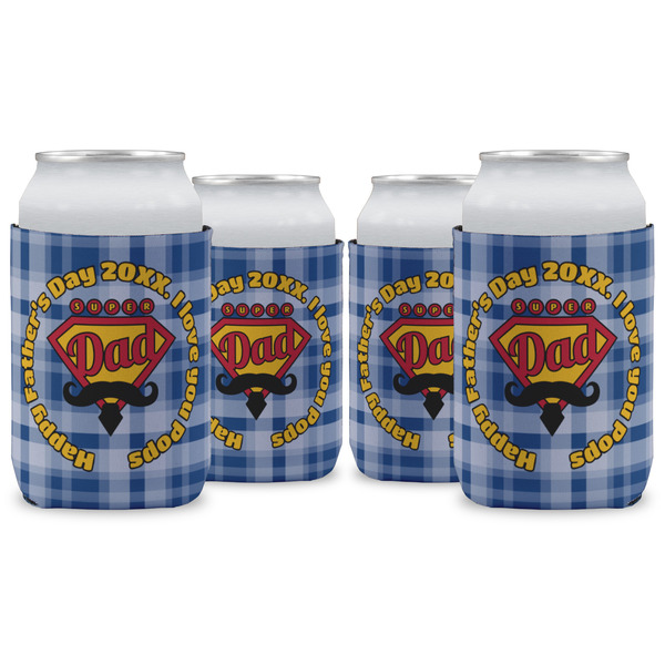 Custom Hipster Dad Can Cooler (12 oz) - Set of 4 w/ Name or Text