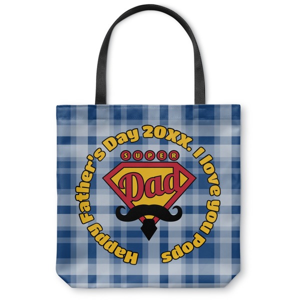 Custom Hipster Dad Canvas Tote Bag - Small - 13"x13" (Personalized)