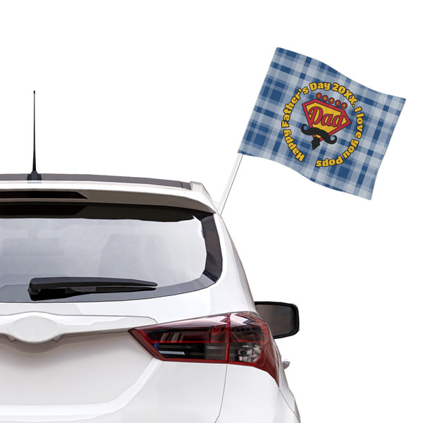 Hipster Dad Car Flag - Large - LIFESTYLE