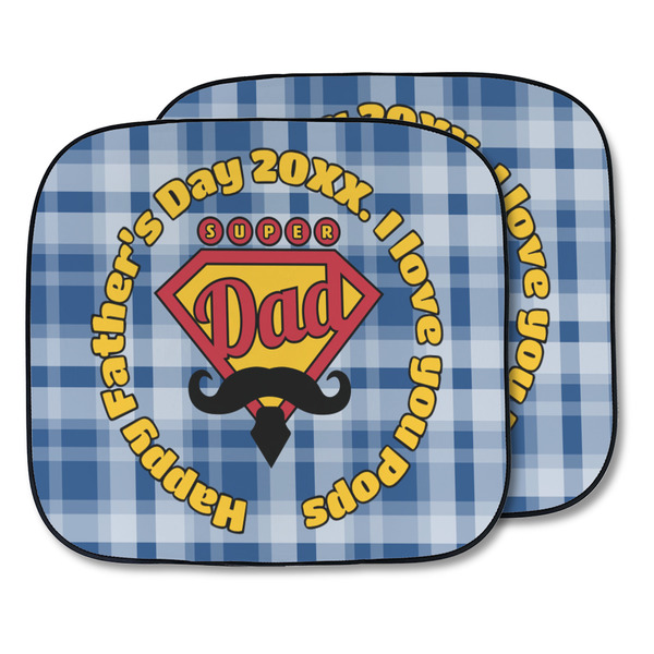 Custom Hipster Dad Car Sun Shade - Two Piece (Personalized)