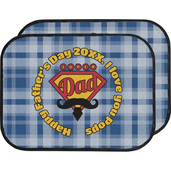 Custom Hipster Dad Car Floor Mats (Back Seat) (Personalized)