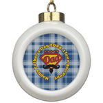 Hipster Dad Ceramic Ball Ornament (Personalized)