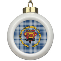 Hipster Dad Ceramic Ball Ornament (Personalized)