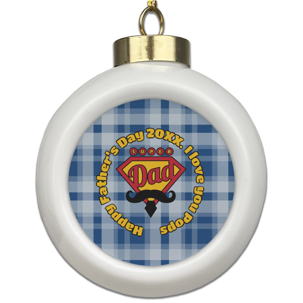 Custom Hipster Dad Ceramic Ball Ornament (Personalized)