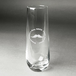 Hipster Dad Champagne Flute - Stemless Engraved (Personalized)