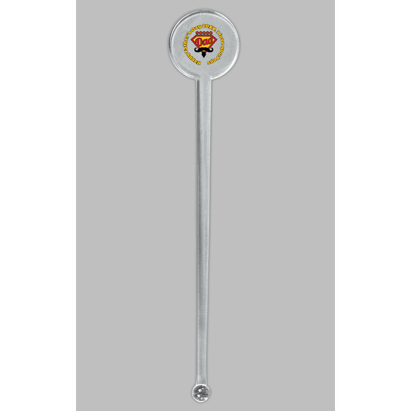 Hipster Dad Clear Plastic 7" Stir Stick - Round - Single Stick