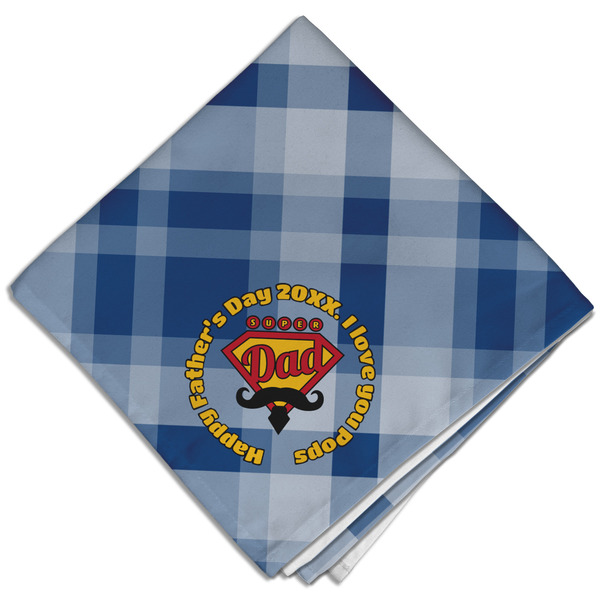 Hipster Dad Cloth Napkins - Personalized Dinner (Folded Four Corners)