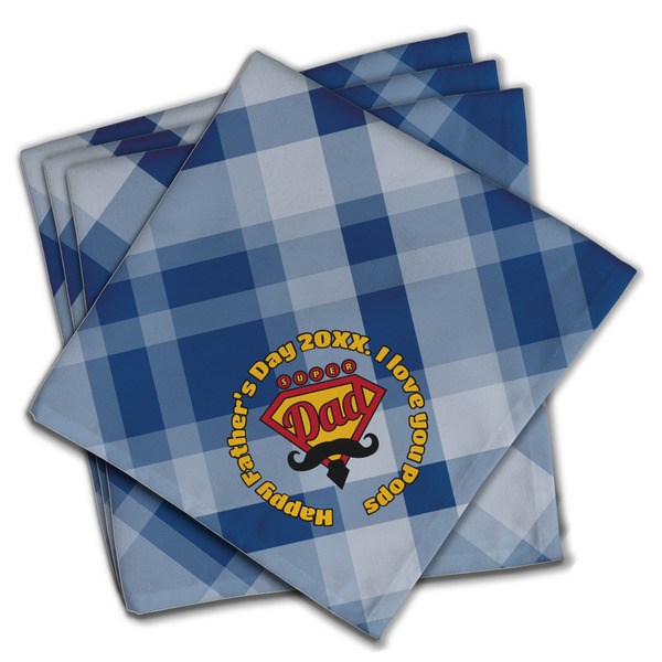 Custom Hipster Dad Cloth Napkins (Set of 4) (Personalized)