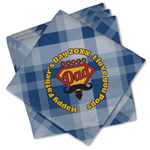 Hipster Dad Cloth Cocktail Napkins - Set of 4 w/ Name or Text