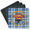 Hipster Dad Square Rubber Backed Coasters - Set of 4 (Personalized)
