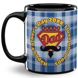 Hipster Dad 11 Oz Coffee Mug - Black (Personalized)