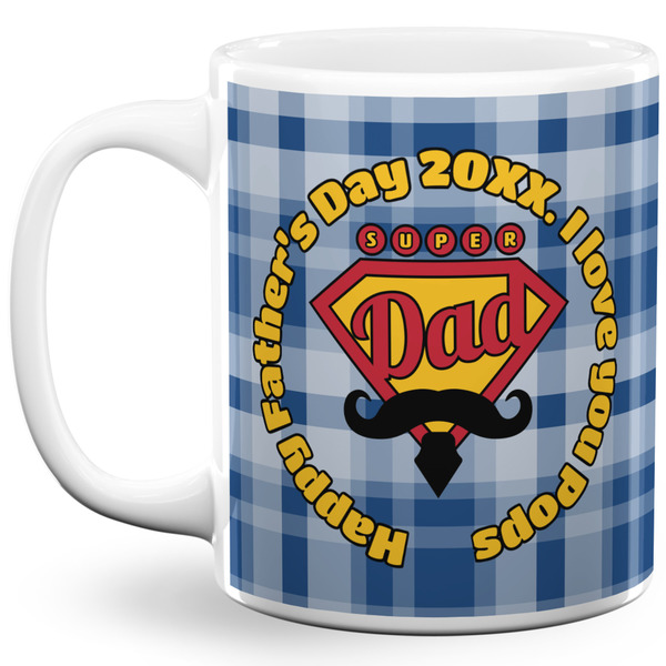 Custom Hipster Dad 11 Oz Coffee Mug - White (Personalized)