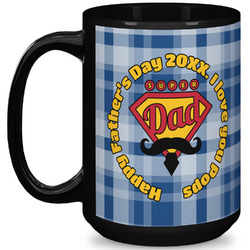 Hipster Dad 15 Oz Coffee Mug - Black (Personalized)