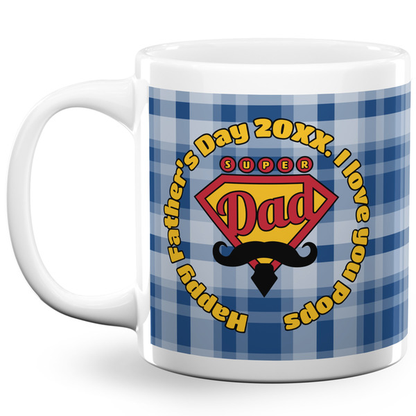 Custom Hipster Dad 20 Oz Coffee Mug - White (Personalized)