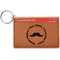 Hipster Dad Cognac Leatherette Keychain ID Holders - Front Credit Card