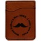 Hipster Dad Cognac Leatherette Phone Wallet close up