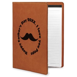 Hipster Dad Leatherette Portfolio with Notepad - Large - Double Sided (Personalized)