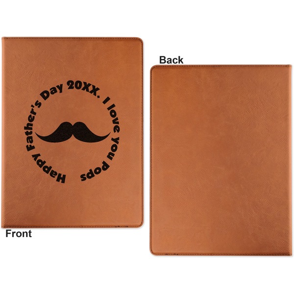 Hipster Dad Cognac Leatherette Portfolios with Notepad - Large - Single Sided - Apvl