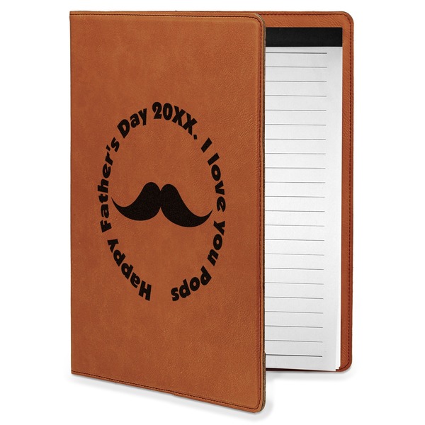 Custom Hipster Dad Leatherette Portfolio with Notepad - Small - Single Sided (Personalized)